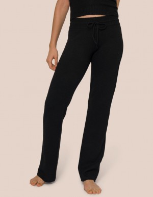 Black Women's Oceans Apart Chiara Knit Flared Pant Leggings | USA LIZ-9438