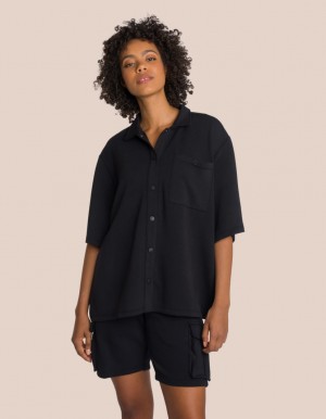 Black Women's Oceans Apart Cruz Oversize Short Set | USA MLS-3994