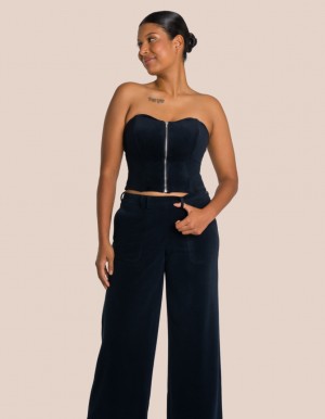 Black Women's Oceans Apart Eden Corset Petite Set | USA ECW-9484