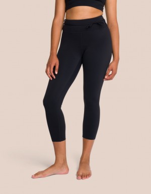 Black Women's Oceans Apart Gianna Pant 7/8 Leggings | USA OVN-3481