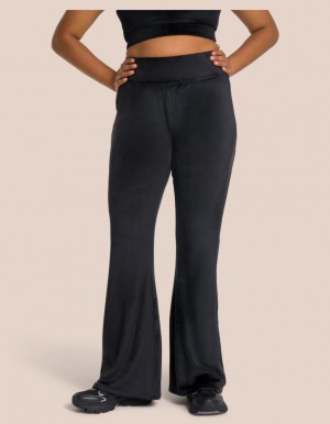 Black Women's Oceans Apart Kelly Flared Pant Petite Leggings | USA QYX-0339