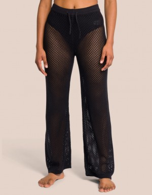 Black Women's Oceans Apart Lilou Wide Leg Pant Leggings | USA GYV-6944