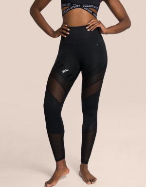 Black Women's Oceans Apart Power Pant Leggings | USA TVM-1433