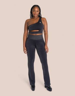 Black Women's Oceans Apart Stella Flared Asymmetric Tall Set | USA IYG-0010