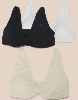 Black / White Women's Oceans Apart Michelle Plain Bra Deluxe Set | USA KQO-5433