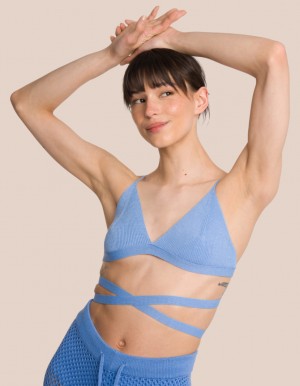 Blue Women's Oceans Apart Lilou Knit Bra | USA CUV-7594