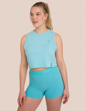 Blue / Blue Women's Oceans Apart Ariel Boxer Short Set | USA IFB-0054