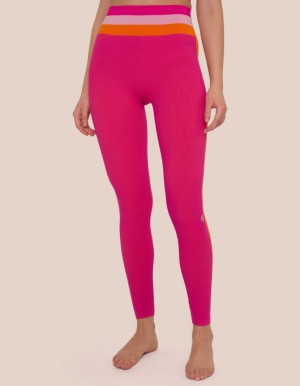 Fuchsia Pink Women's Oceans Apart Jenny Pant Leggings | USA QTH-5320