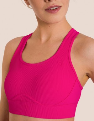 Fuchsia Pink Women's Oceans Apart Lenna Bra | USA AVG-2847