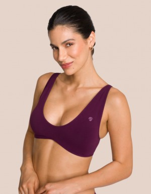 Grey Purple Women's Oceans Apart Michelle Plain Bra | USA MZW-5041