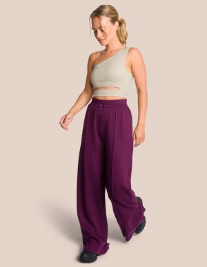 Grey Purple / Brown Women's Oceans Apart Elodie Asymmetric Wide Leg Set | USA BFX-4671