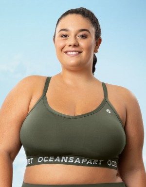 Khaki Women's Oceans Apart Beauty Curvy Bra | USA ZNX-9575