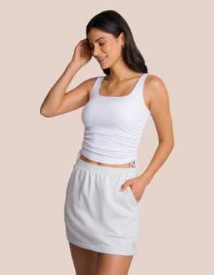 Light Grey / White Women's Oceans Apart Brooke Mini Skirt Set | USA OXP-6656