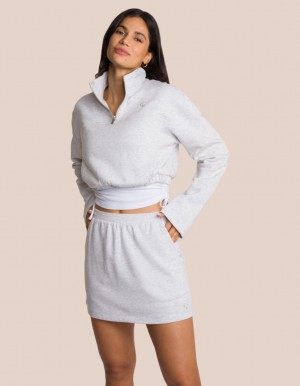 Light Grey / White Women's Oceans Apart Brooke Mini Skirt Deluxe Set | USA PVV-0065