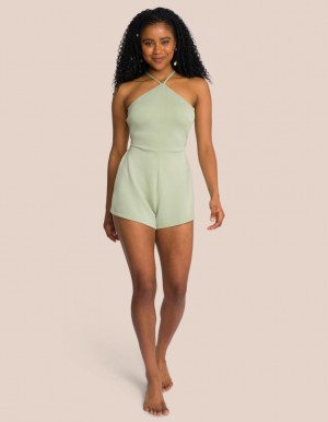 Olive Green Women's Oceans Apart Cruz Jumpsuit | USA LKZ-7665