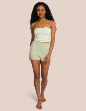 Olive Green / Olive Green Women's Oceans Apart Cruz Brooke Short Set | USA CMI-5054