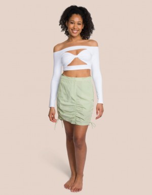 Olive Green / White Women's Oceans Apart Zola Skirt Twist Set | USA OVE-5565