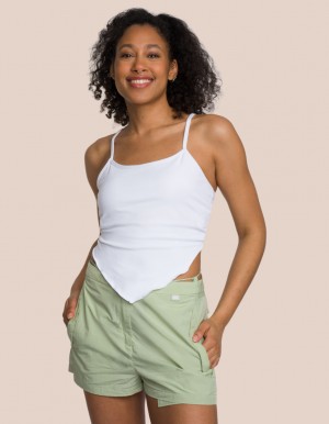 Olive Green / White Women's Oceans Apart Zola Short Triangle Set | USA EMX-5057