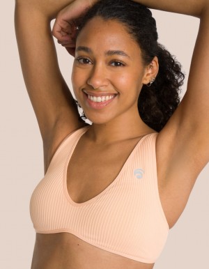 Orange Women's Oceans Apart Michelle Rib Bra | USA TIC-9842