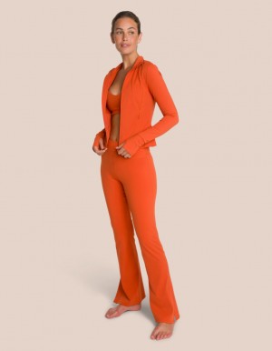 Orange Women's Oceans Apart Shania Flared Zip Deluxe Petite Set | USA CEN-3544