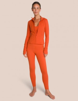 Orange Women's Oceans Apart Shania Zip Top Deluxe Set | USA LUD-4050