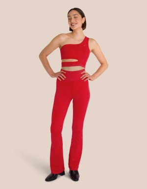 Red Women's Oceans Apart Stella Flared Asymmetric Tall Set | USA WAG-5826