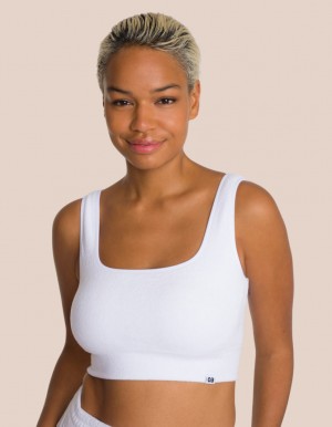 White Women's Oceans Apart Beauty Frottee Bra | USA EPU-1927