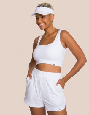 White Women's Oceans Apart Beauty Frottee Visor Deluxe Set | USA RBS-8784