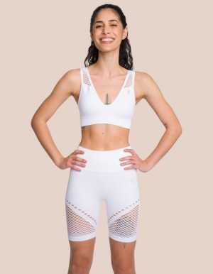 White Women's Oceans Apart Juno Biker Set | USA VYR-1233