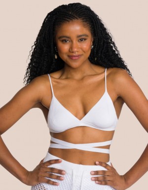 White Women's Oceans Apart Lilou Knit Bra | USA OSM-3039