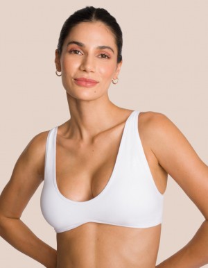 White Women's Oceans Apart Michelle Plain Bra | USA TAN-9973