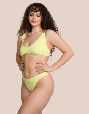 Yellow Women's Oceans Apart Cloudy Thong Set | USA ZCE-3679