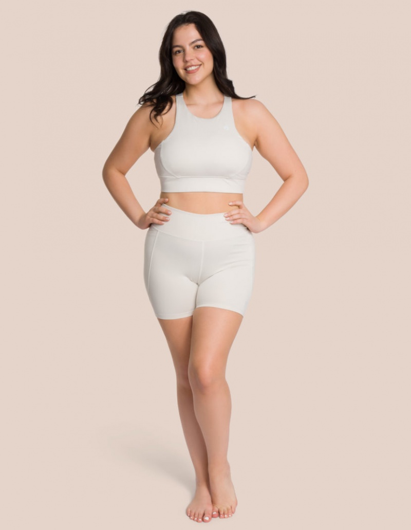 Beige Cream Women\'s Oceans Apart Soho Crew Short Set | USA VLJ-6737