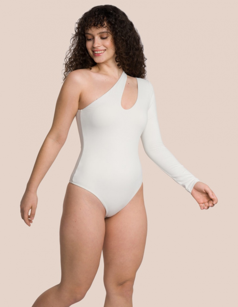 Beige Cream Women's Oceans Apart Three-Piece Cut Out Body Deluxe Set | USA NCC-8844