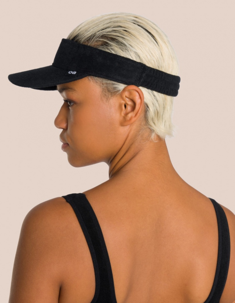 Black Women's Oceans Apart Beauty Frottee Visor Deluxe Set | USA GZR-7454