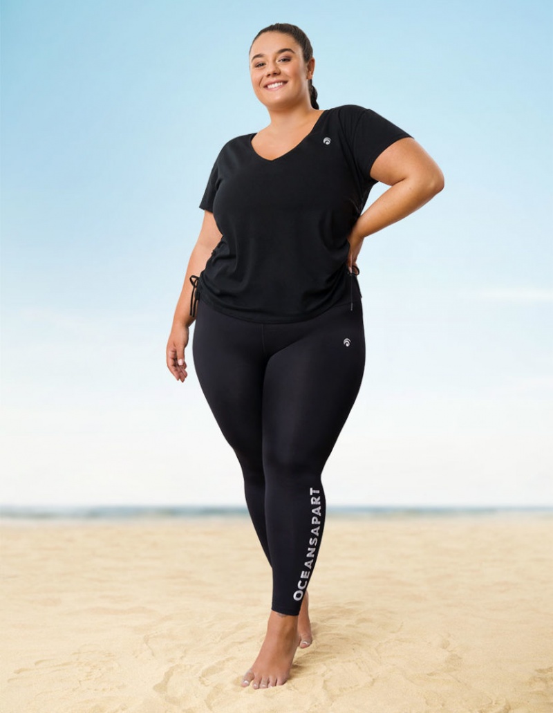 Black Women's Oceans Apart Beauty Pant Curvy Leggings | USA JRM-4154