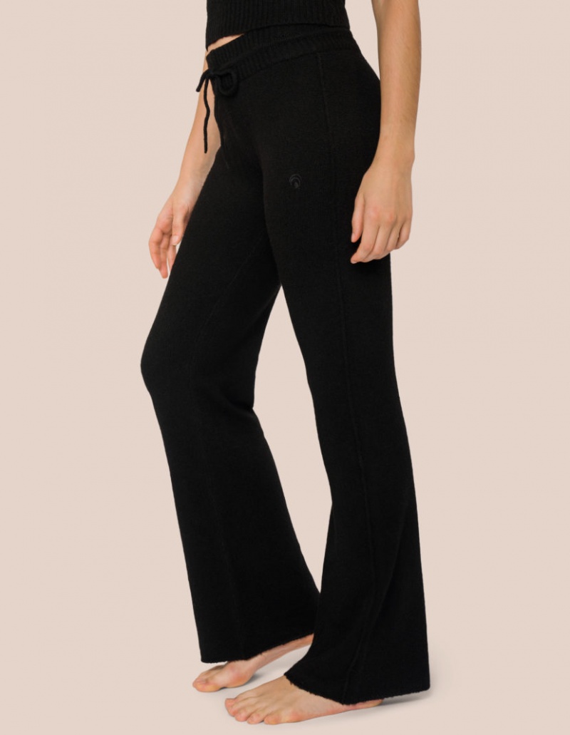 Black Women's Oceans Apart Chiara Knit Flared Pant Leggings | USA LIZ-9438