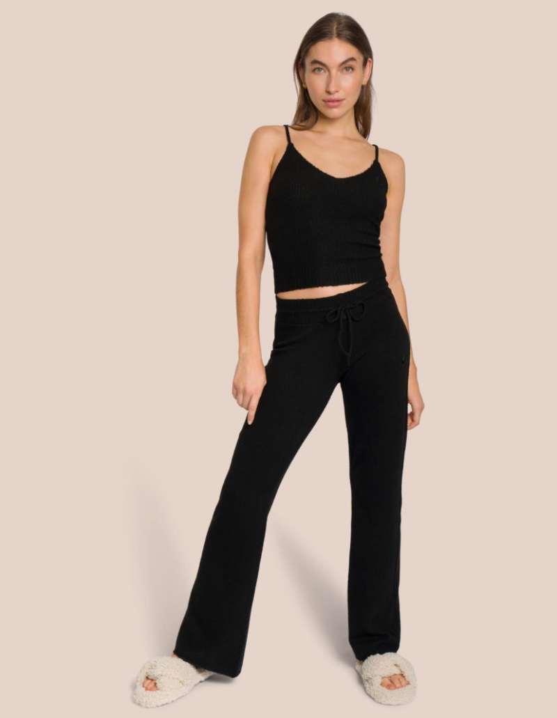 Black Women's Oceans Apart Chiara Knit Flared Pant Leggings | USA LIZ-9438