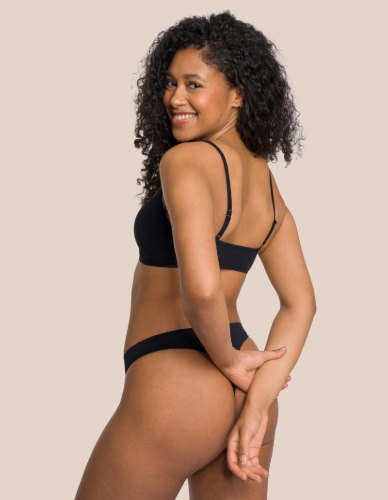 Black Women's Oceans Apart Cloudy Thong Set | USA QKV-8010