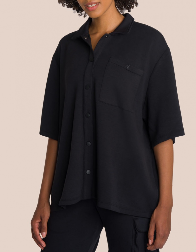 Black Women's Oceans Apart Cruz Oversize Short Set | USA MLS-3994