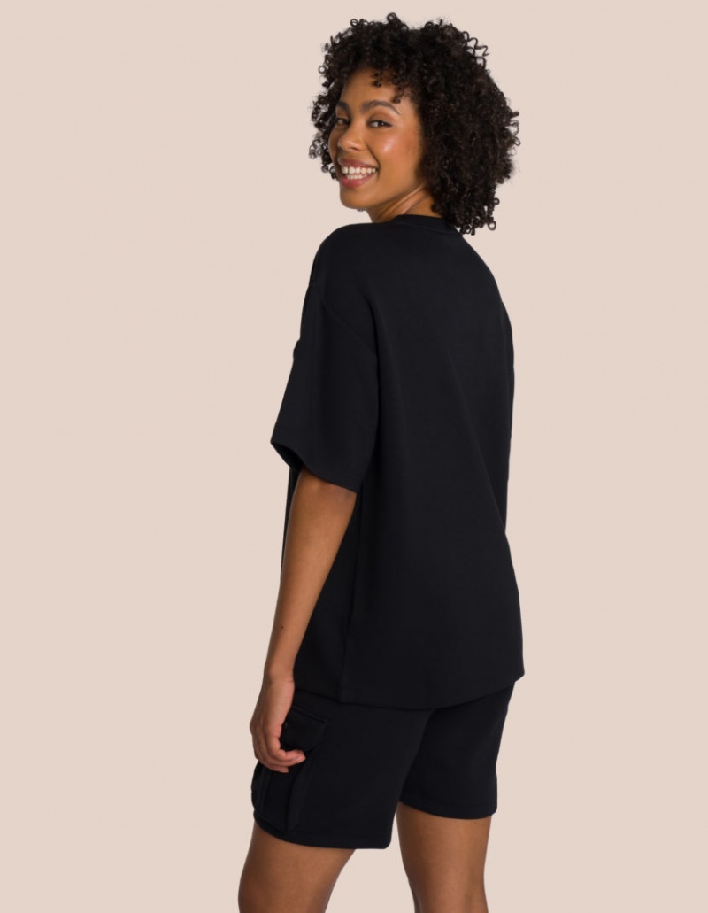 Black Women's Oceans Apart Cruz T-Shirt Set | USA TFW-8253