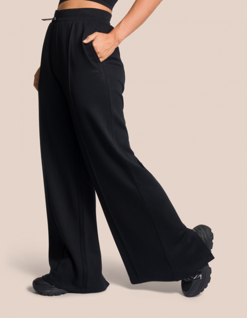 Black Women's Oceans Apart Elodie Asymmetric Wide Leg Set | USA HCM-9797