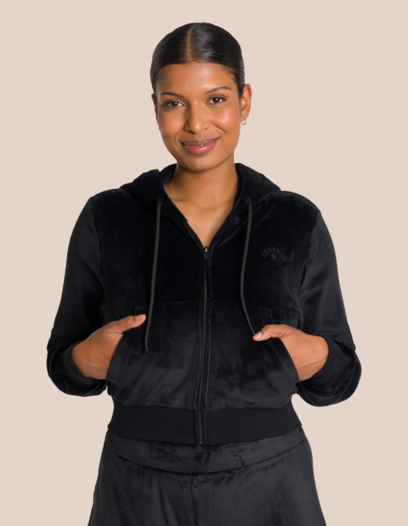 Black Women's Oceans Apart Kelly Flared Zip Deluxe Petite Set | USA RVH-6896