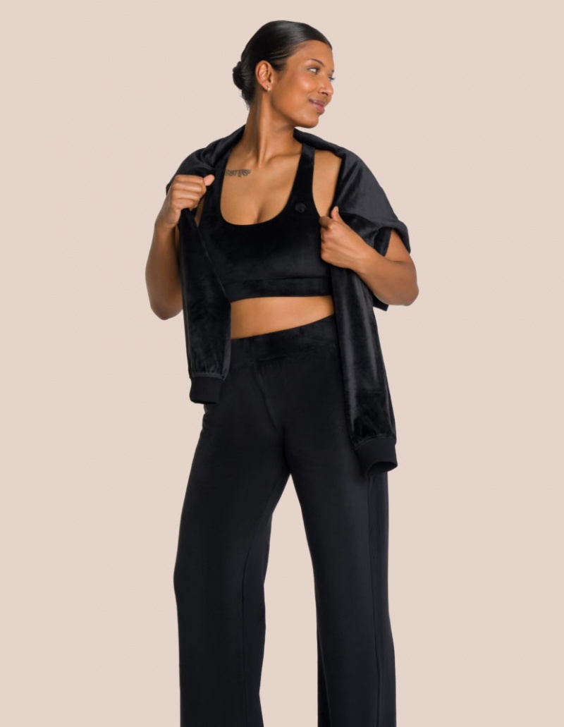 Black Women's Oceans Apart Kelly Wide Leg Deluxe Set | USA TYB-6384