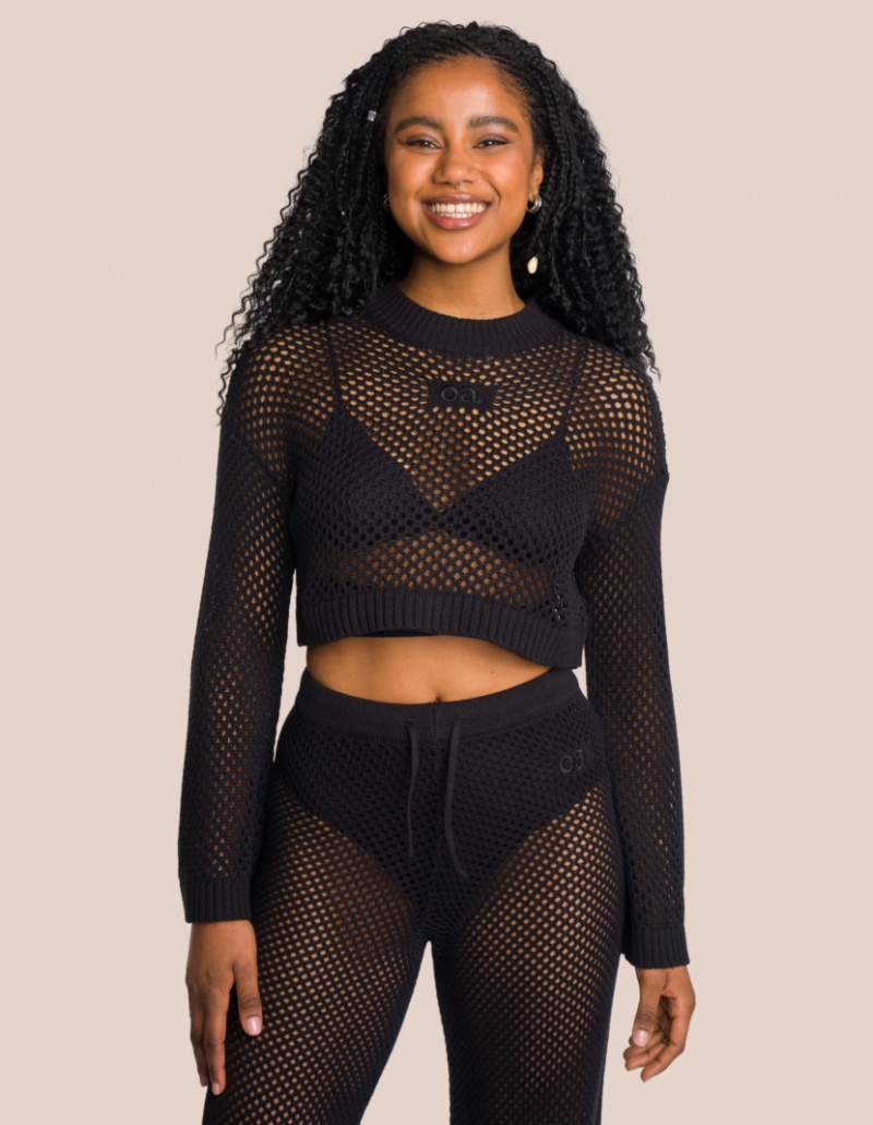 Black Women's Oceans Apart Lilou Pullover Deluxe Petite Set | USA JZN-3440