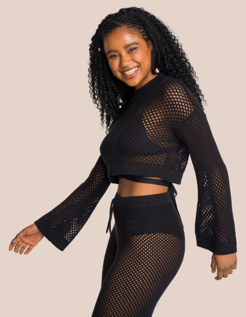 Black Women's Oceans Apart Lilou Pullover Deluxe Petite Set | USA JZN-3440