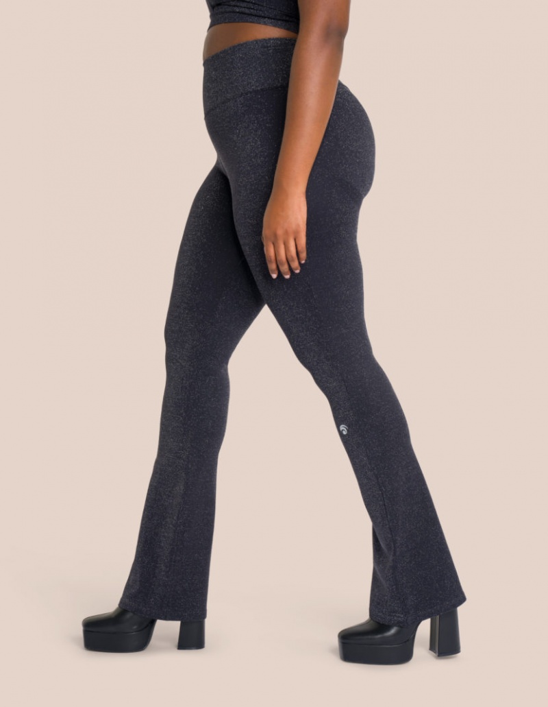 Black Women's Oceans Apart Stella Flared Pant Tall Leggings | USA ZQI-0591