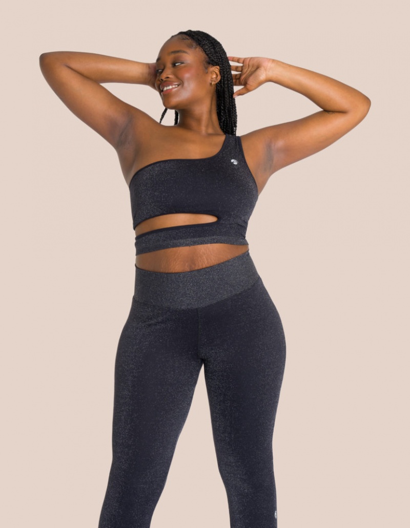 Black Women's Oceans Apart Stella Flared Asymmetric Petite Set | USA KSJ-0131