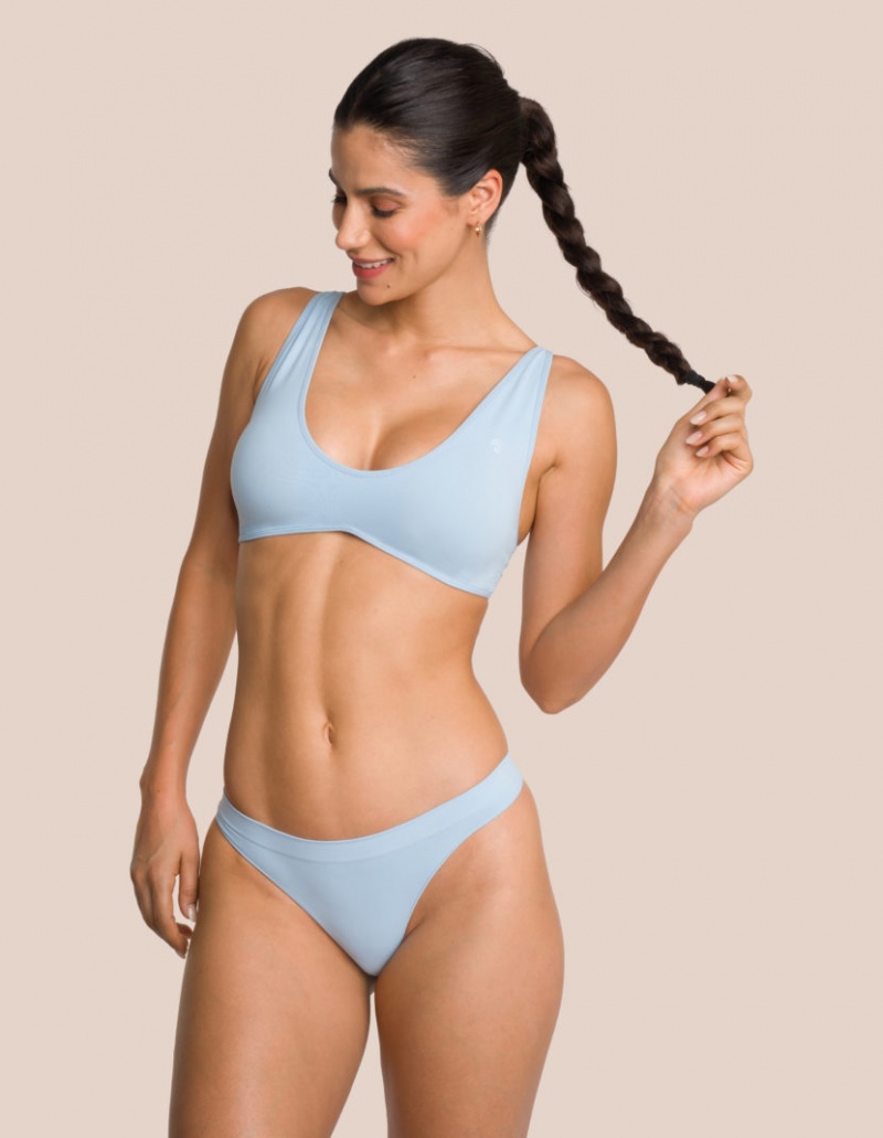 Blue Women\'s Oceans Apart Cloudy Thong Set | USA LVJ-0327