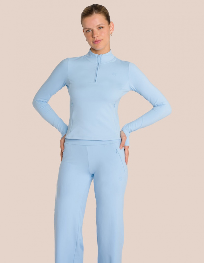 Blue Women's Oceans Apart Florence Layer Straight Leg Petite Set | USA TTQ-7314